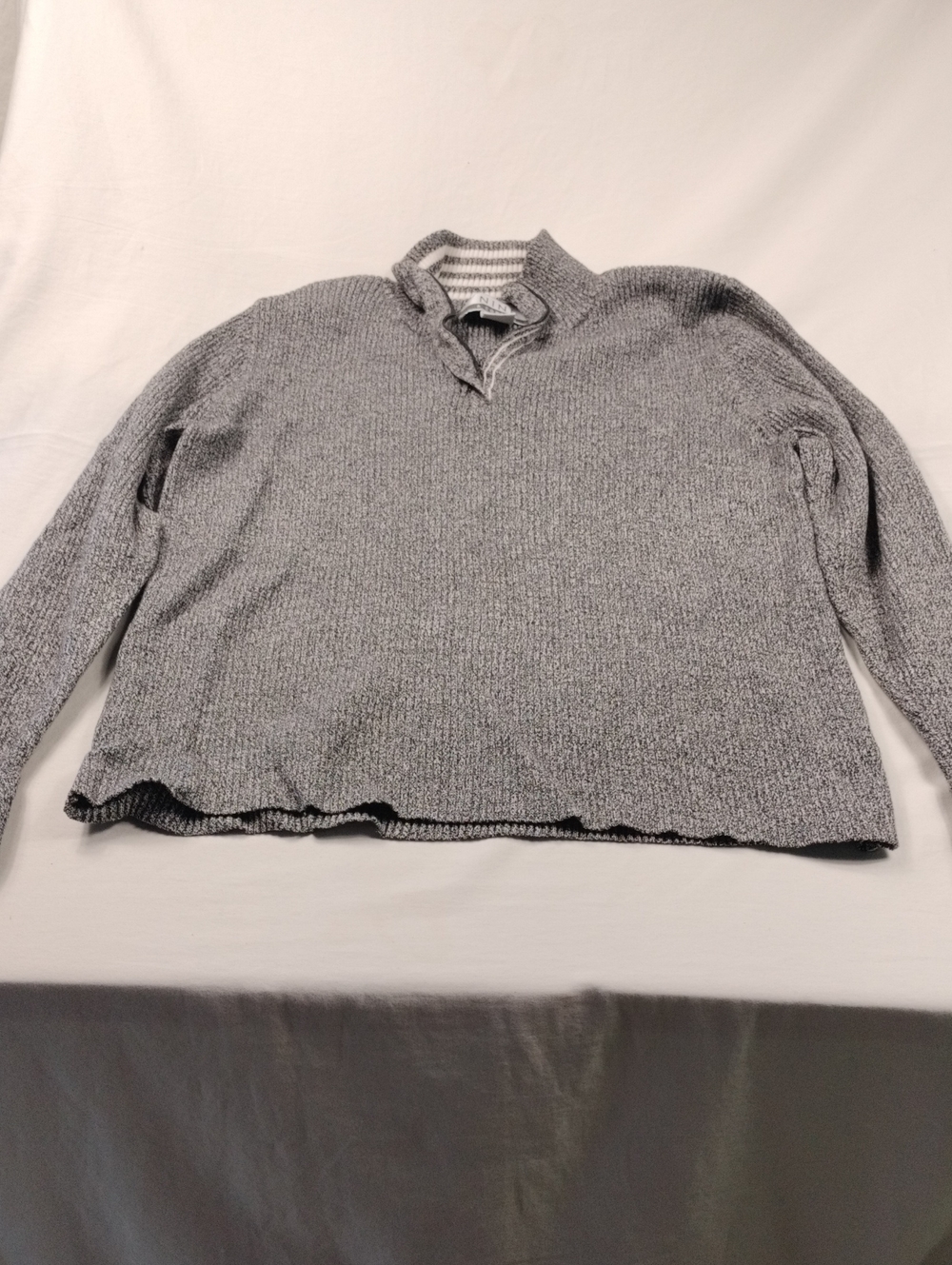 Nine & Co Women's Gray Knit Quarter-Zip Sweater Size XL